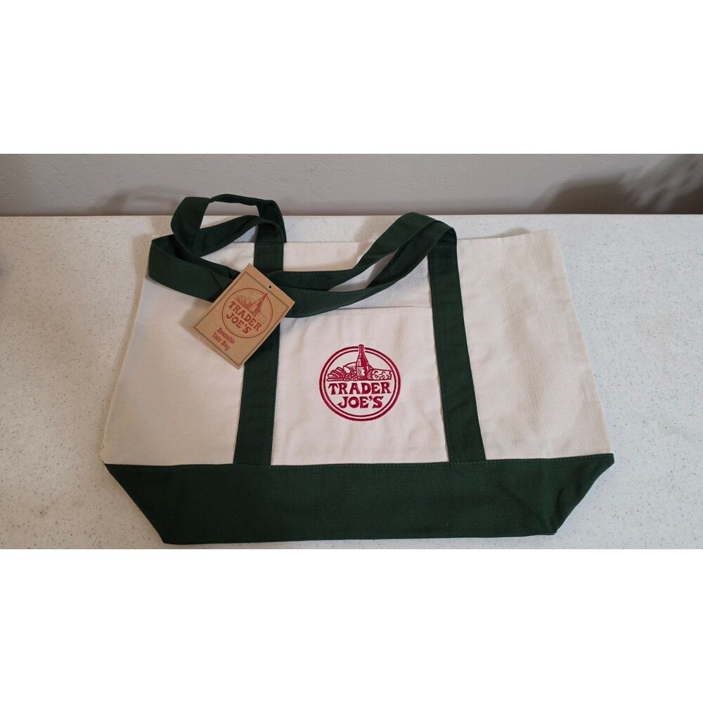 Trader Joe's Large Canvas Tote Bag - Navy Blue